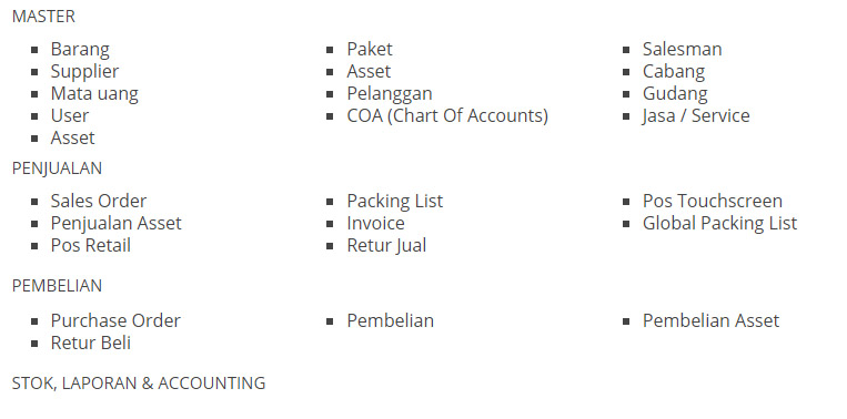 Fitur aplikasi online omegasoft