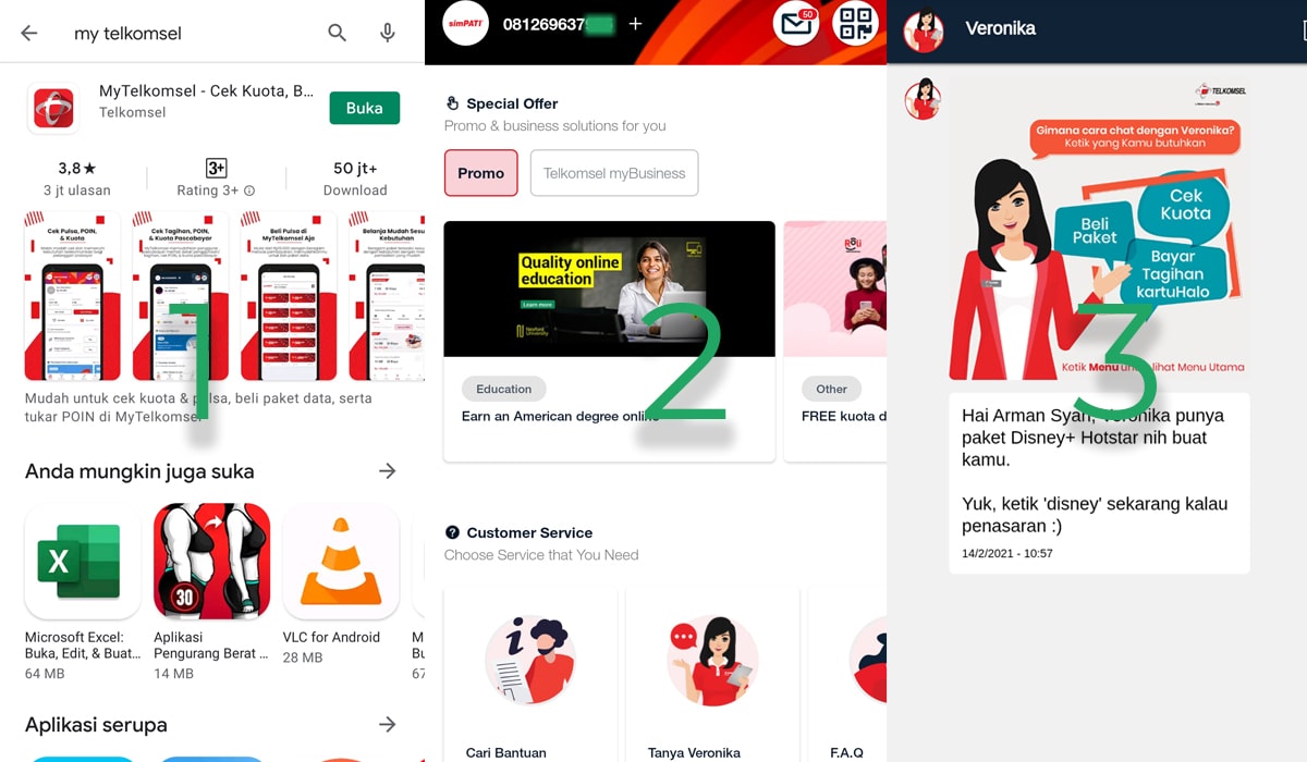 Tanya Veronika Asisten Virtual di mytelkomsel